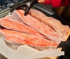 Laukinės raudonosios lašišos (Sockeye) filė su oda, 1 kg (šaldyta)